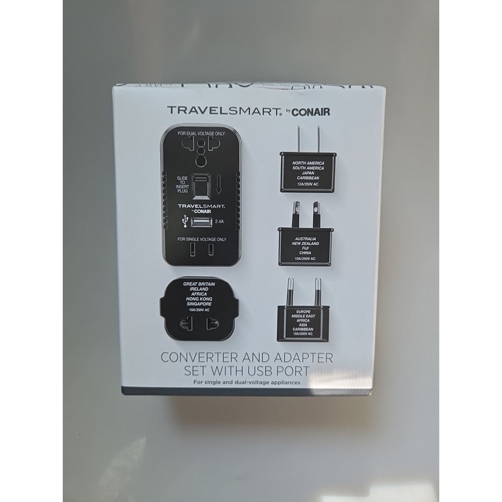 Conair International Converter‎ Adapter USB Set Power Voltage 1875w Travel Smart